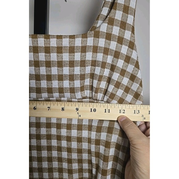 Altr'd State Womens‎ Dress Mini Brown White Checked Dress S Sleeveless Zipper - Picture 4 of 10